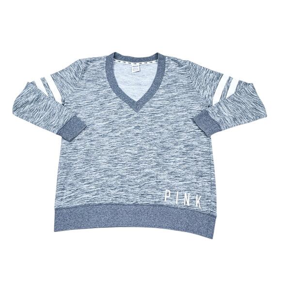 Victoria's Secret PINK V-Neck Sweater - Size Medium - Gray - Picture 2 of 6